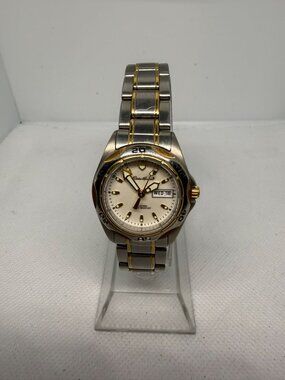 Eddie Bauer 0083 Men's 41mm Two-Tone Day/Date Cream Dial Quartz Sport Watch
